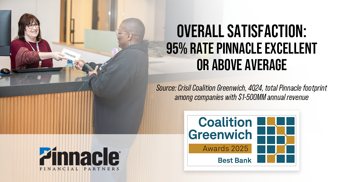 Overall Satisfaction: 95% Rate Pinnacle Excellent or Above Average